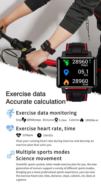 New IP68 Waterproof Fitness Tracker Men's Sport Smartwatch