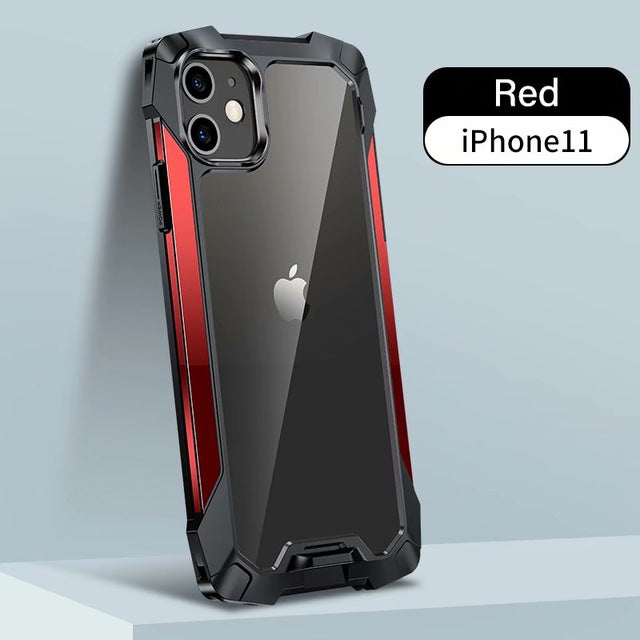 New Hybrid Metal Silicone Drop Resistance Protective Bumper Case For iPhone 11 12 Pro Max Series