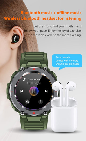 New Multi-Mode Sports Outdoor Rugged Fitness Tracker Smart Watch With Bluetooth Call & Music Features For Android IOS