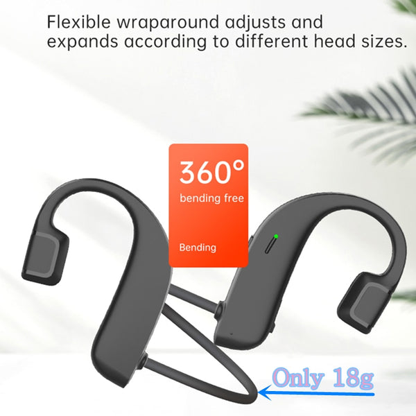 New Open-Ear Wireless Bluetooth IPX4 Water-Resistant Surround Sound Stereo Earbuds Headset With Microphone