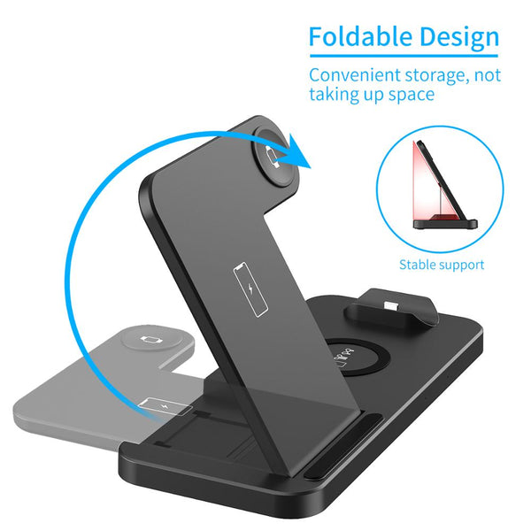 New 4-in-1 QI Wireless Fast Charging Dock Station For Apple Watch Airpods iPhones