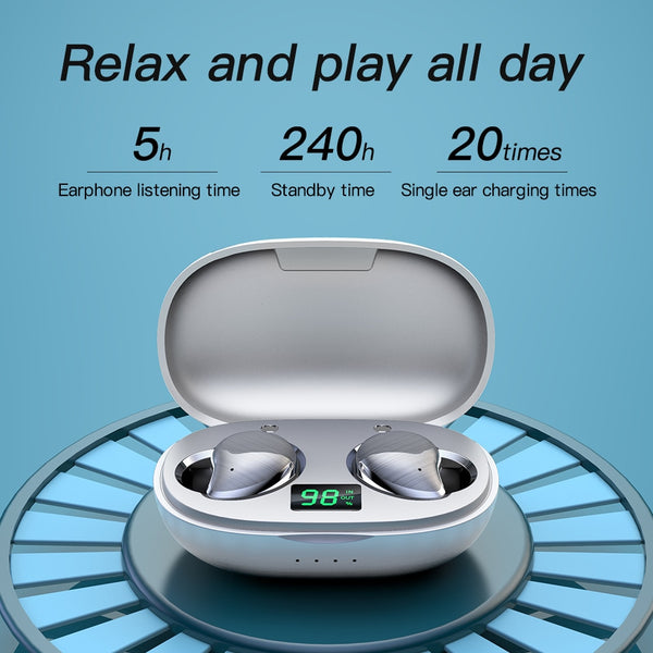 New Bluetooth Wireless Gaming Earbuds Headset With Charging Box For iPhones Androids