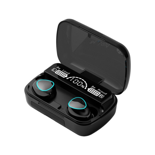 New 3500mAh True Wireless Bluetooth 9D Stereo Water-Resistant Earphones Headset With Microphone & LED Display