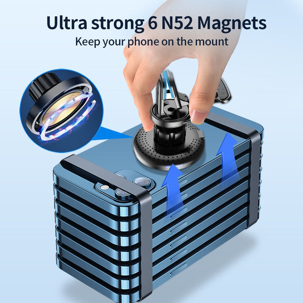 New Magnetic QI Wireless 15W Mini Charger Car Vent Holder For Samsung Galaxy S22 S21 S20 & iPhone 14 13 12 Series