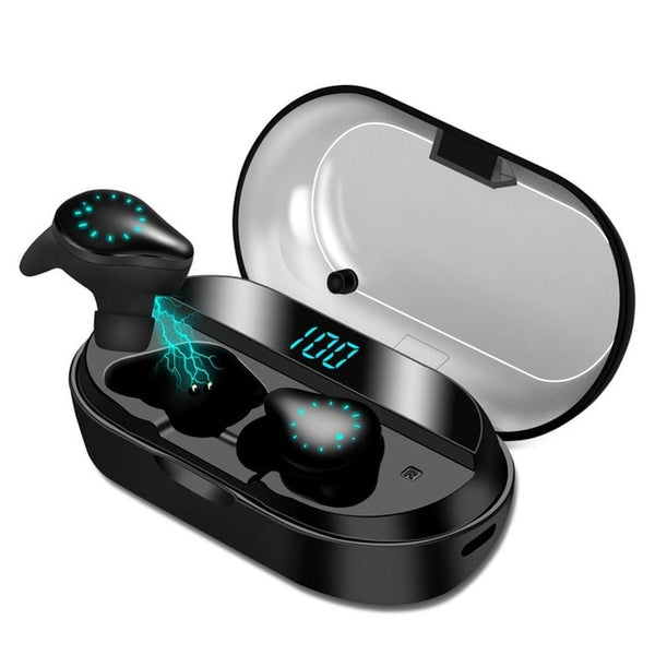 New Bluetooth Wireless Stereo IPX7 Waterproof Touch Control Earbuds With LED Display