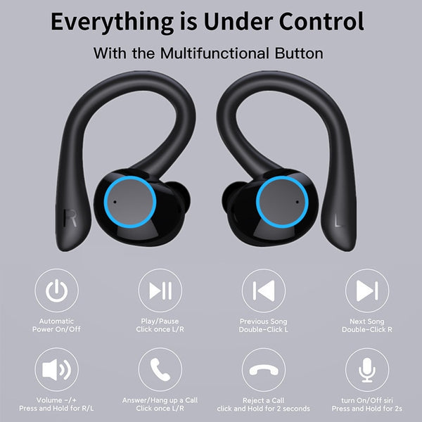 New True Wireless Touch Control Bluetooth Sports Stereo Headset Earbuds With Microphone