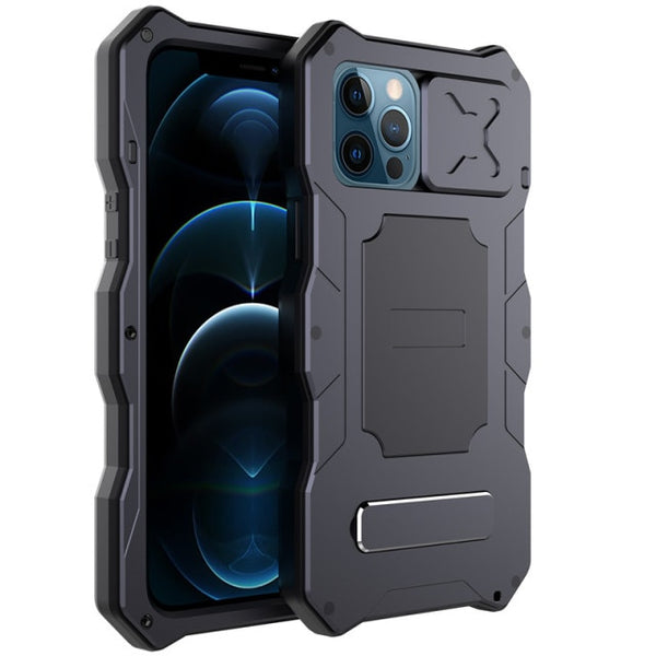 New Rugged Armor Protective Camera Slide Bumper Case With Kickstand For iPhone 13 12 Pro Max Series
