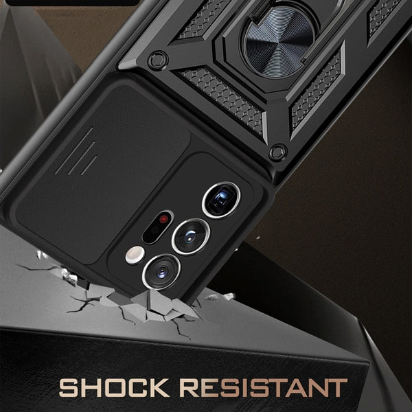 New Protective Coque Armor Fall-Resistant Case Bumper Case With Ring Holder For Samsung Galaxy S23 S22 S21 Series