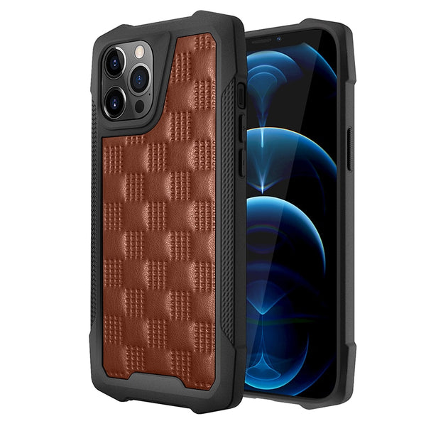 New 3D Leather Armor Silicone Cover Case For iPhone 11 12 Pro Max Series
