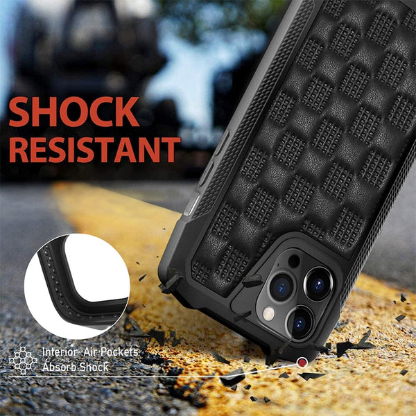 New 3D Leather Armor Silicone Cover Case For iPhone 11 12 Pro Max Series