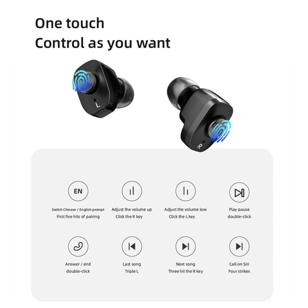 New 2-in-1 True Wireless Bluetooth 5.0 Earbuds Headset Fitness Tracker Smart Watch For iPhone Androids