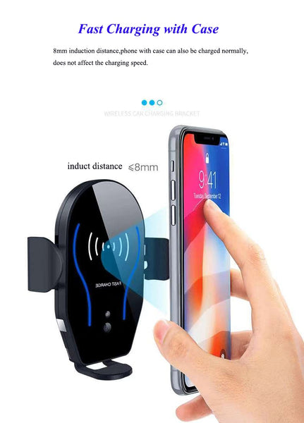 New Intelligent Wireless Car Charger Car Mount Phone Holder For Samsung Galaxy S22 S21 S20 & iPhone 14 13 12 Series