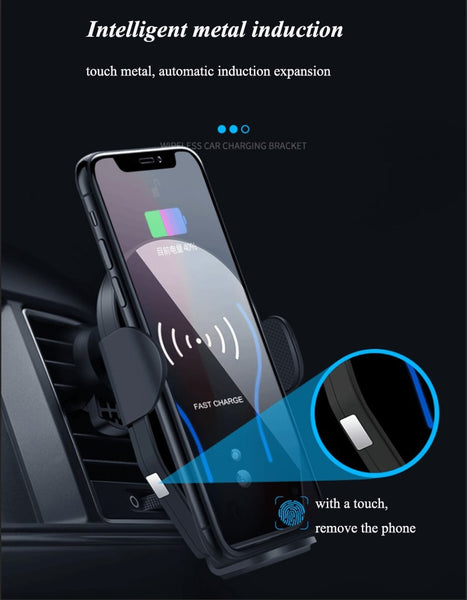 New Intelligent Wireless Car Charger Car Mount Phone Holder For Samsung Galaxy S22 S21 S20 & iPhone 14 13 12 Series