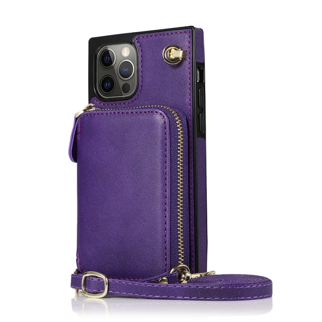 New Zipper Wallet Credit Card Holder Purse Cover Case For iPhone 14 13 12 Series