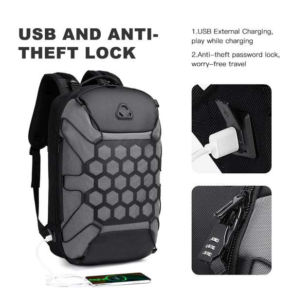 New 15.6 Inch Laptop Bag Anti-Theft Water Repellent USB Charging Travel Backpack