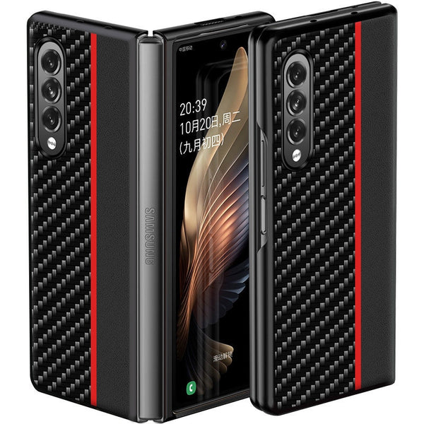 New Carbon Fiber Textured Leather Cover Case For Samsung Galaxy Z Fold 2 3 Series