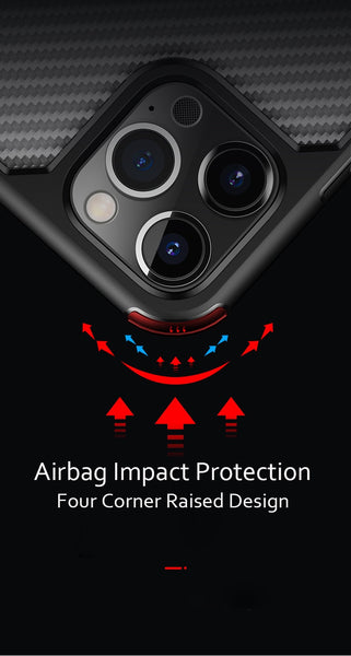 New Carbon Fiber Silicone Shock-Resistant Case Cover For iPhone XS 11 12 13 Pro Max Series