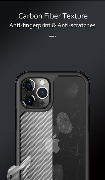 New Carbon Fiber Silicone Shock-Resistant Case Cover For iPhone XS 11 12 13 Pro Max Series