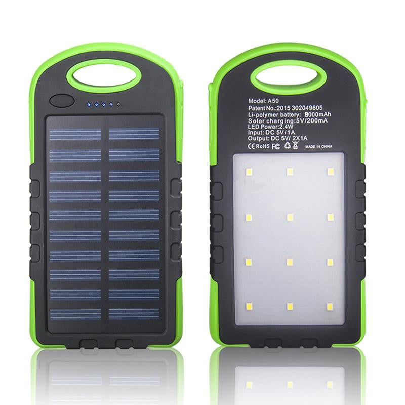 New Solar Power Bank with LED  + Emergency Camping Flashlight Light Torch Lamp