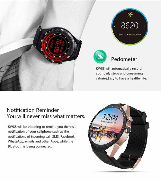 New Luxury Sports Quad Core GPS Bluetooth Smart Watch with Heart Rate WIFI Multiple Enhanced Screen Dials Gesture Control