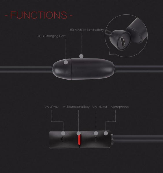 New Super Lightweight In-ear BluetoothWireless Neckband Earphone Headset for iPhone / Android