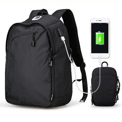 Business Casual Men's 14 Inch Laptop Backpacks for Leisure Travel Daypacking with Battery Slot for USB Charging