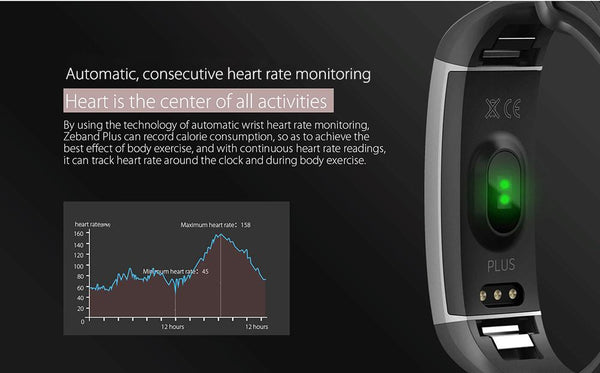 New Smart Wristband Pedometer Heart Rate Monitor Fitness Bracelet with IP67 Waterproof.