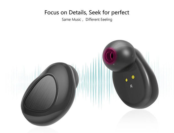 New True Invisible Cordless Twin Bluetooth Earbuds Headphones w/ Handsfree Microphone.