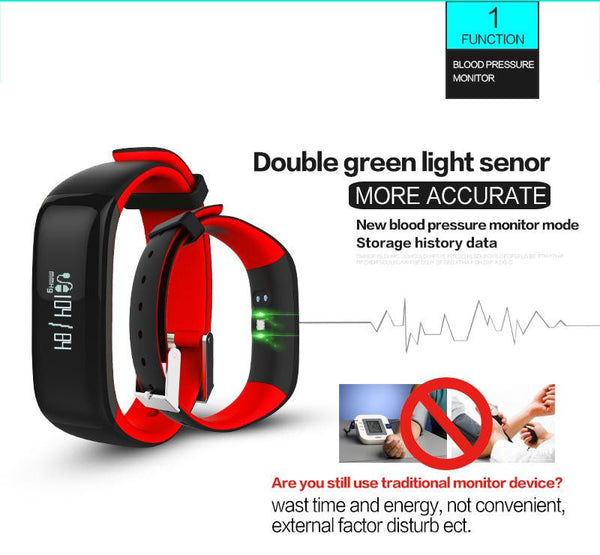 New Smartband Bluetooth Fitness Bracelet with Blood Pressure Heart Rate Monitor for Android IOS Phone.