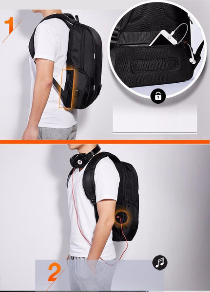 New 17 Inch Water-Resistant Backpack for Laptops and Travels with Battery Slot for USB Charging