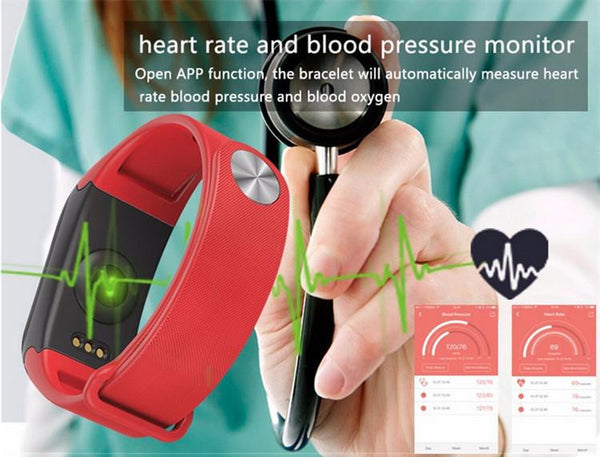 New Fitness Tracker Wristband Heart Rate Monitor Smart Band with Blood Pressure Pedometer.