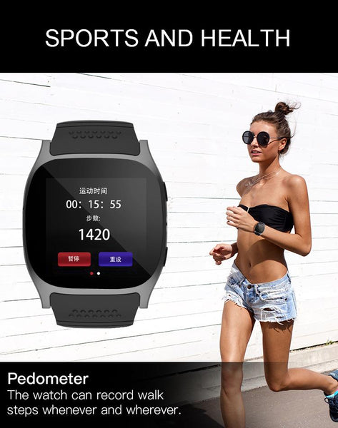 New Bluetooth Smart Watch with Camera Music Player Facebook Whatsapp Sync SMS Support SIM TF Card for Android