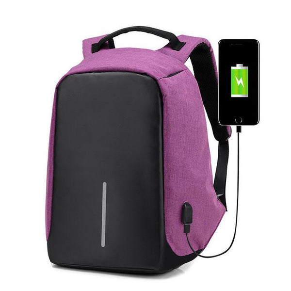 New Soft Handle Anti-Theft Leisure Travel Indoor & Outdoor Laptop Backpack with Battery Slot for USB Charging