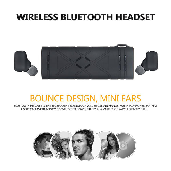 True Wireless Earbuds Mini Stereo Headset with Mic Handsfree Bluetooth 4.2 Earphone Charger Box for iPhone and Andoid