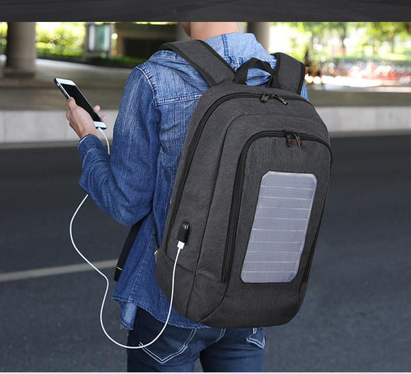 New 15 Inch Laptop Business Water-Resistant Knapsack Anti-Theft Solar Panel Backpack Bag for Men and Women's Travel