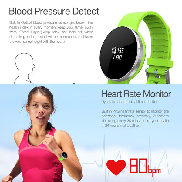 New Smart Watch Bracelet Waterproof Blood Pressure Heart Rate Monitor Fitness Tracker for Android iOS