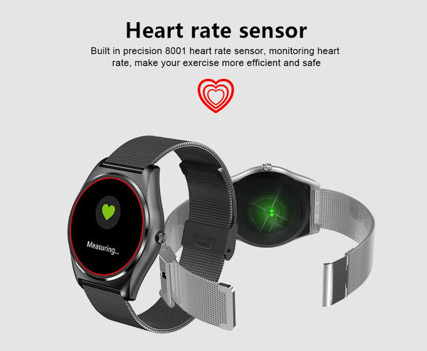 New Intelligent Touch Screen Bluetooth Smart Watch with Heart Rate Monitor & Call Reminder for IOS Android