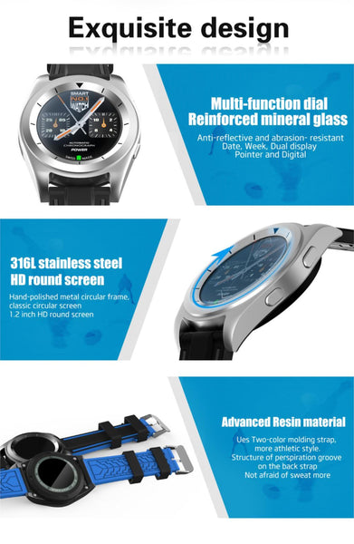 New HD IPS Sport Alloy Smart Watch with Tracker Call Running Heart Rate Monitor for Android IOS