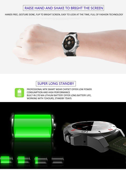 New Hiker's Sport Bluetooth Water-Resistant Smart Watch with Compass Heart Rate Monitor Fitness Tracker for Android IOS
