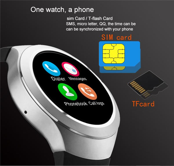 New IPS Round Screen Bluetooth Anti-Lost Android Sport Smart Watch Clock Support SIM Card TF card