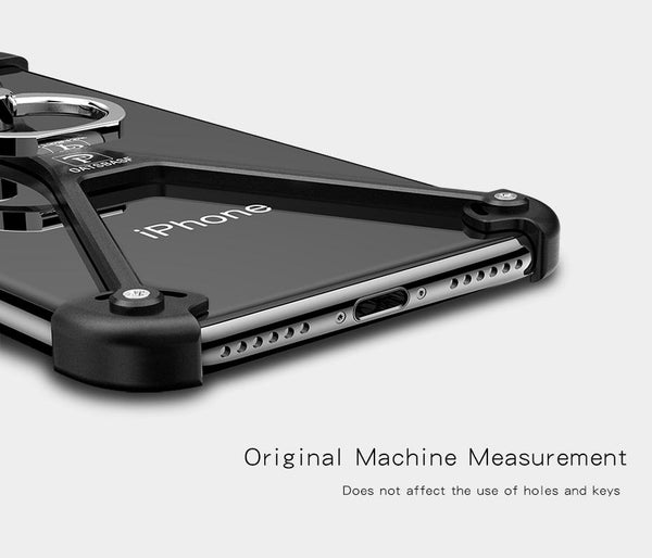 New X-Shaped Aluminum Metal Shockproof Bumper Mobile Phone Case Frame with Ring Holder for Apple iPhone 14 13 Series