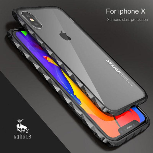 New Diamond-Patterned Class Protection Luxury Aluminum Metal Bumper Frame for iphone X