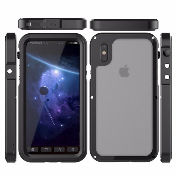 New Luxury Heavy Duty Hybrid Cover Metal Coque Armor Shockproof Aluminum Case for iPhone X 10