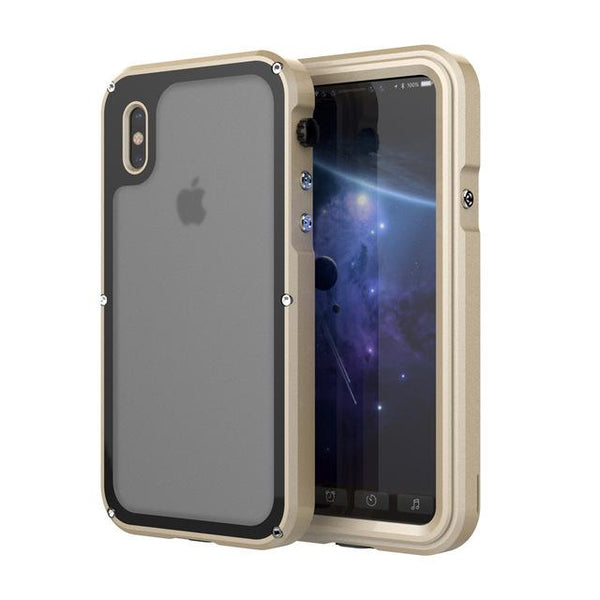 New Luxury Heavy Duty Hybrid Cover Metal Coque Armor Shockproof Aluminum Case for iPhone X 10