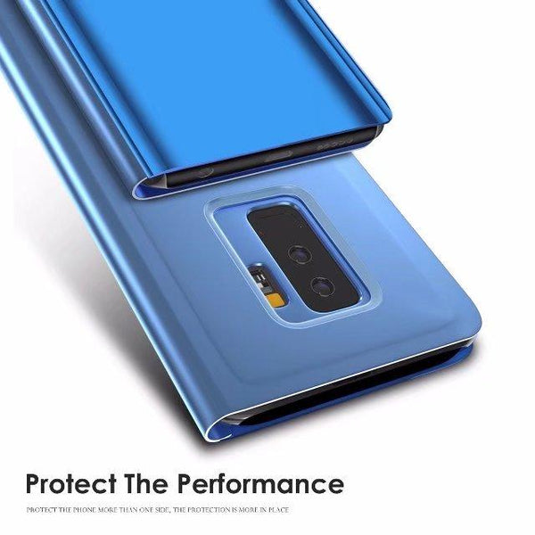 New Luxury Protective Flip Phone Case Mirror Clear View Cover with Stand for Samsung Galaxy S23 Plus Ultra Series