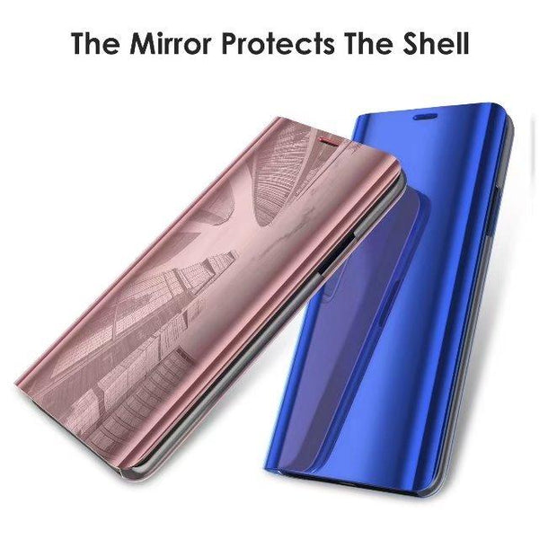 New Luxury Protective Flip Phone Case Mirror Clear View Cover with Stand for Samsung Galaxy S23 Plus Ultra Series