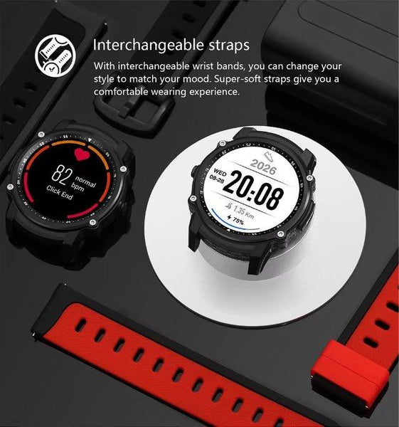 New Super Sport GPS Smart Watch IP68 Waterproof with Bluetooth Heart Rate Fitness Tracker