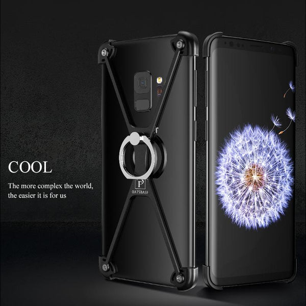 New Ultra Lightweight X-Shaped Ring Holder Protective Bumper Metallic Case for Samsung Galaxy S9 / S9 Plus