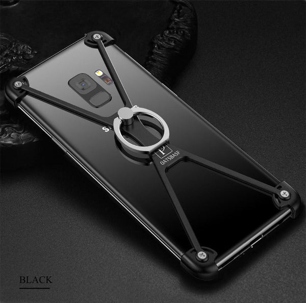 New Ultra Lightweight X-Shaped Ring Holder Protective Bumper Metallic Case for Samsung Galaxy S9 / S9 Plus