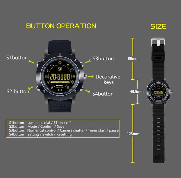 New Luminous Smart Watch Metal Body Full View Dial Smartwatch Pedometer Stopwatch Fitness Band Waterproof